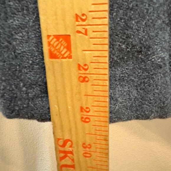 Braetan Womens Double-Breasted Wool Coat Lg Belted Waist Faux Fur Charcoal Gray - Picture 8 of 12